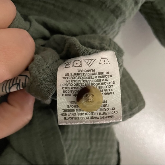 Laguna Mens Button Up Army Green Short Sleeve 100% Cotton Size Small So Soft EUC - Picture 5 of 6